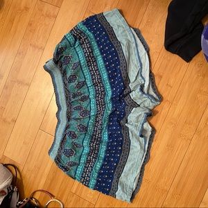 flowy tribal print shorts